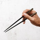 [ตะเกียบ] มือแกะสลัก Chinkin Kotobuki Seikaiha (2 คู่) | Hashimoto Kousaku Sikki | wajima lacquer