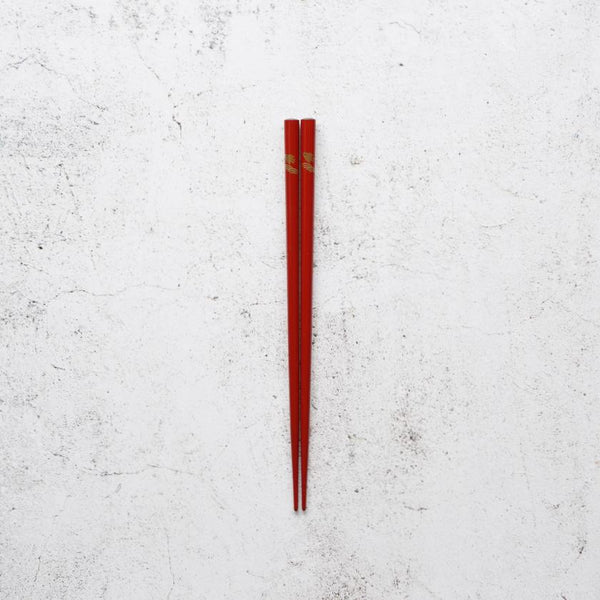 [筷子]手繪金或銀lacqur namichidori紅色（1套）| Hashimoto Kousaku Sikki | Wajima漆器