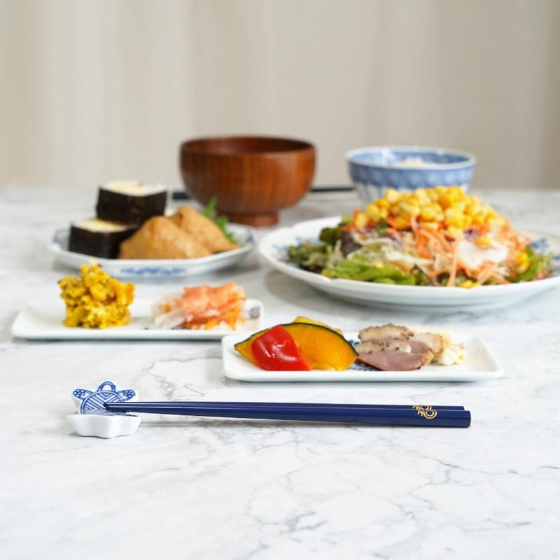 [筷子] 日本生肖鼠藍給孩子（1 套） | HASHIMOTO KUSAKU SIKKI | WAJIMA 漆