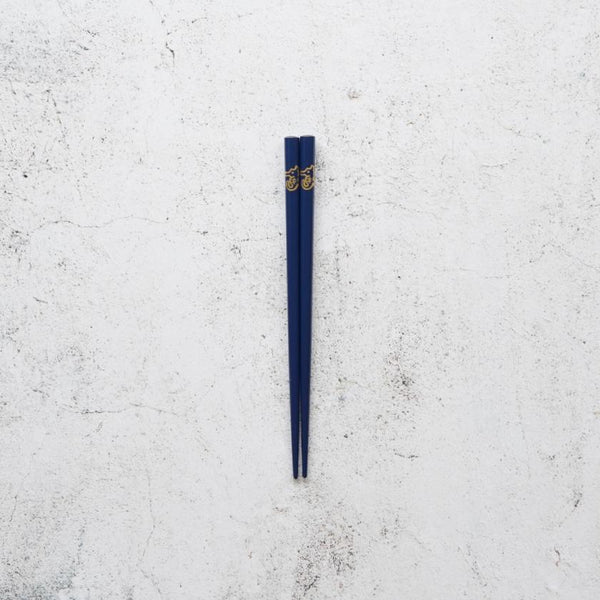 [筷子]日本黃道帶龍藍色兒童（1套）| Hashimoto Kousaku Sikki | Wajima漆器