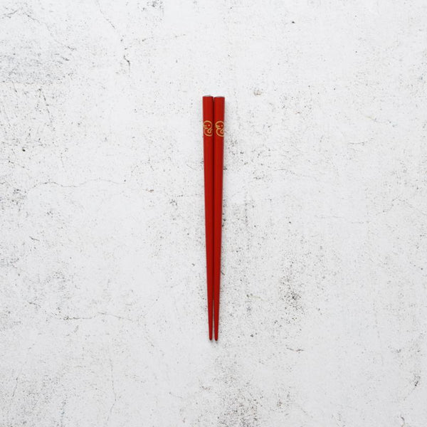 [筷子]日本黃道帶蛇紅色兒童（1套）| Hashimoto Kousaku Sikki | Wajima漆器