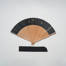 [HAND FAN] MEN'S BLACK SHIBUHIKI CHIDORI (WITH FAN BAG) | NAGOYA FOLDING FAN | SUEHIRODO