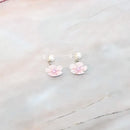 [配件4件]嬰兒粉紅色（貝雷特，胸針，耳環，袋子飾物）| tsumami kanzashi