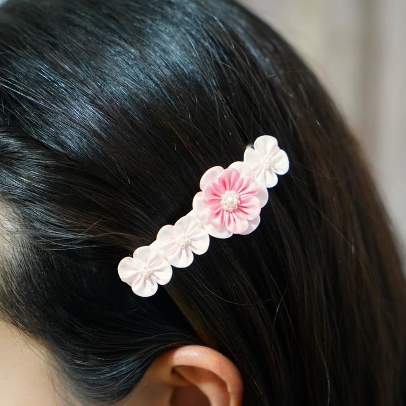 [ACCESSORY 4 PIECES] BABY PINK (BARRETTES, BROOCHES, EARRINGS, BAG CHARMS) | TSUMAMI KANZASHI