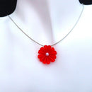 [附件4件]猩紅色（胸針，鏈條手鐲，耳環，吊墜）| tsumami kanzashi