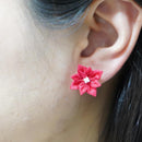 [附件4件]猩紅色（胸針，鏈條手鐲，耳環，吊墜）| tsumami kanzashi