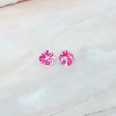 [配件4件]自由印刷（圓胸針，4-葉花胸針，耳環，吊墜）| tsumami kanzashi