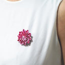 [配件4件]自由印刷（圓胸針，4-葉花胸針，耳環，吊墜）| tsumami kanzashi