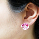 [配件4件]自由印刷（圓胸針，4-葉花胸針，耳環，吊墜）| tsumami kanzashi