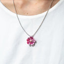 [配件4件]自由印刷（圓胸針，4-葉花胸針，耳環，吊墜）| tsumami kanzashi