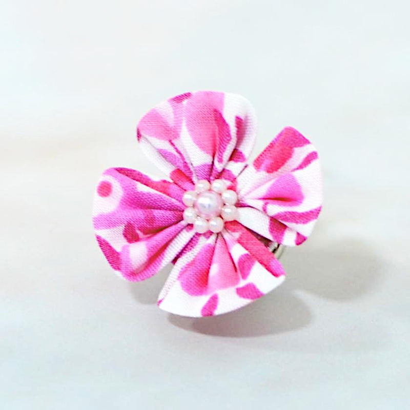[ACCESSORY 4 PIECES] LIBERTY PRINT (ROUND BROOCHES, 4-PETAL FLOWER BROOCHES, EARRINGS, PENDANTS) | TSUMAMI KANZASHI