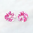 [配件4件]自由印刷（圓胸針，4-葉花胸針，耳環，吊墜）| tsumami kanzashi