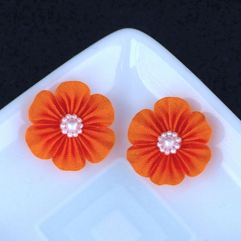 [액세서리] 천 꽃 쿠지 (오렌지) | 츠마미 칸 자시