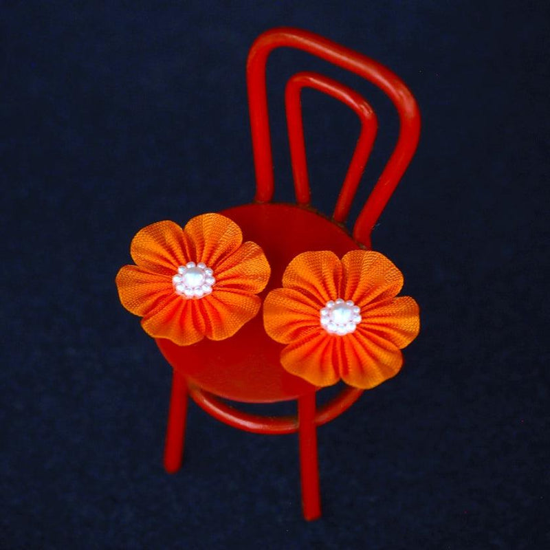[อุปกรณ์เสริม] ดอกไม้ Kouji (สีส้ม) | Tsumami Kanzashi