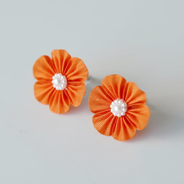 [อุปกรณ์เสริม] ดอกไม้ Kouji (สีส้ม) | Tsumami Kanzashi