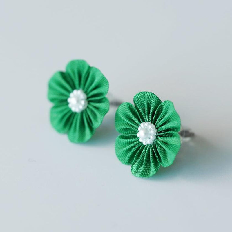 [配件]布花senryoku（綠色）| tsumami kanzashi