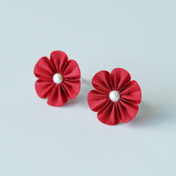 [액세서리] 천 꽃 Kaineri (빨간색) | 츠마미 칸 자시