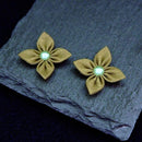 [ACCESSORY 3 COLORS SET] CLOTH FLOWER EARTH COLOR | TSUMAMI KANZASHI | e TSUMAMI