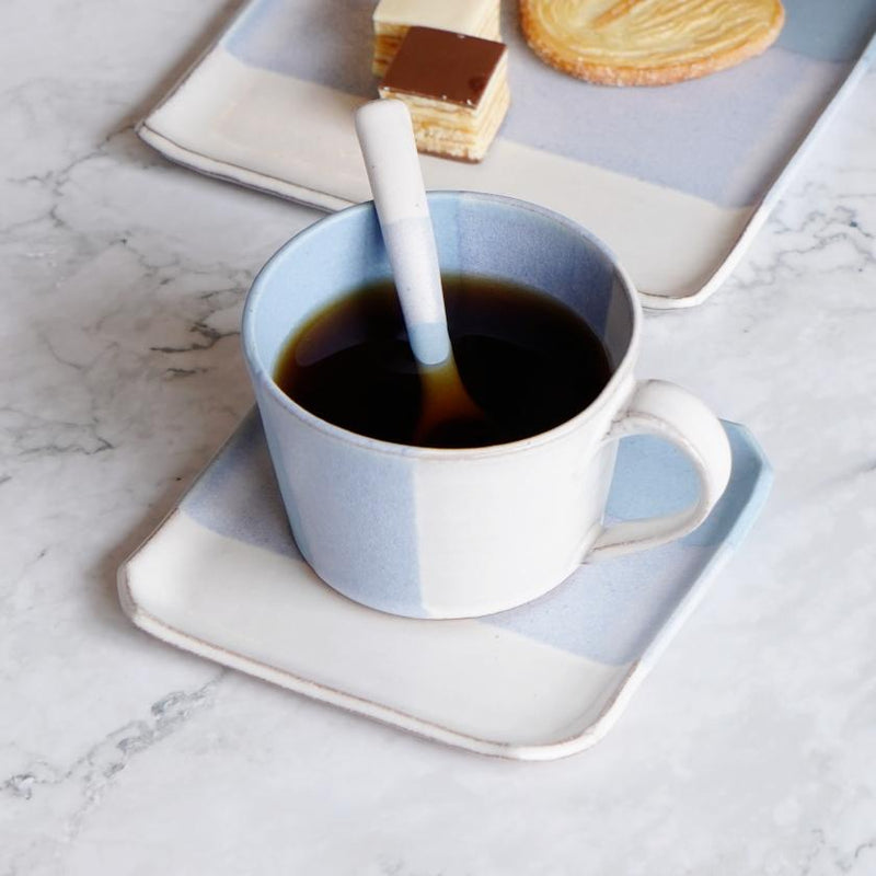 [茶具] -3彩色杯和碟子，勺子| OniShi Toki | Otani Ware.