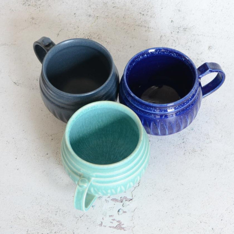 [ชุดแก้ว 3 ชิ้น] Turquoise Blue & Lapis Glaze & Indigo Matte | Otani Ware | Otaniyaki Tamura 1798