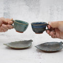 [DEMITASSE CUP & SAUCER 2 PIECES SET] RURI KARATSU & HEKIRYOKU KARATSU | UMEZATO GAMA | OTANI WARE