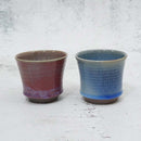 [COFFEE CUP & SAUCER 2 PIECES SET] CINNABAR & BLUE GLAZE | YOSHIMI GAMA | OTANI WARE