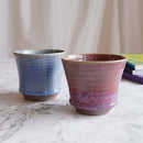 [COFFEE CUP & SAUCER 2 PIECES SET] CINNABAR & BLUE GLAZE | YOSHIMI GAMA | OTANI WARE