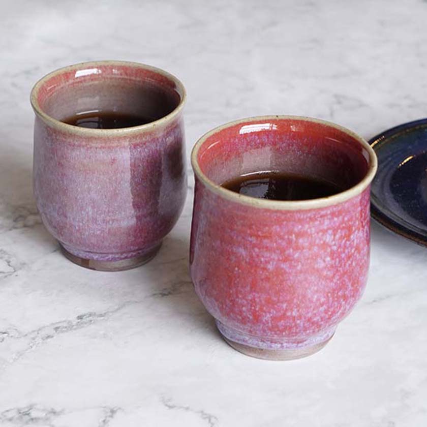 OTANI-WARE COUPLE'S JAPANESE TEA CUP SET - CINNABAR | YOSHIMI GAMA ...