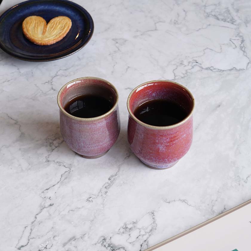 OTANI-WARE COUPLE'S JAPANESE TEA CUP SET - CINNABAR | YOSHIMI GAMA ...
