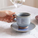 [COFFEE CUP & SAUCER] BLUE GLAZE | YOSHIMI GAMA | OTANI WARE
