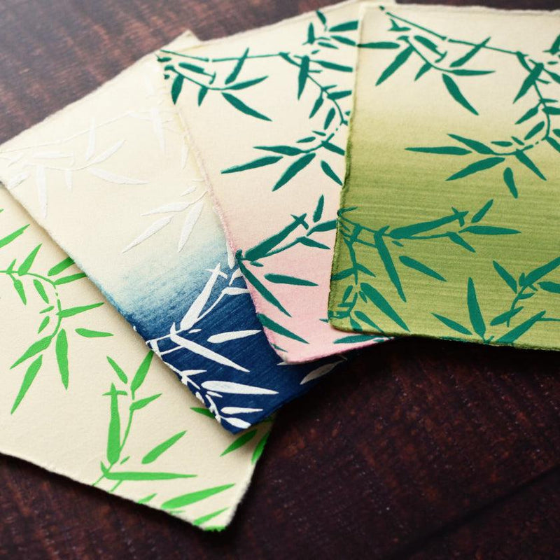 [โพสต์การ์ด] ชุดหญ้าไม้ไผ่ 4 สี (ขาว, น้ำเงิน, ชมพู, เขียว) | Karagen | Karakami