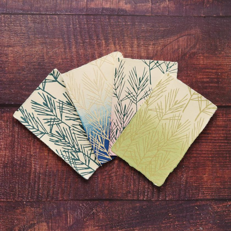 [POST CARDS] PINE TREE 4 COLOR SET (WHITE, BLUE, PINK, GREEN) | KARAGEN | KARAKAMI