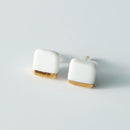 [PIERCED EARRINGS] WHITE PORCELAIN SQUARE (S) | IMARI-ARITA WARES | 6.KILN