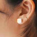 [PIERCED EARRINGS] WHITE PORCELAIN SQUARE (S) | IMARI-ARITA WARES | 6.KILN