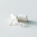 [PIERCED EARRINGS] WHITE PORCELAIN SQUARE (S) | IMARI-ARITA WARES | 6.KILN
