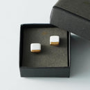 [PIERCED EARRINGS] WHITE PORCELAIN SQUARE (S) | IMARI-ARITA WARES | 6.KILN