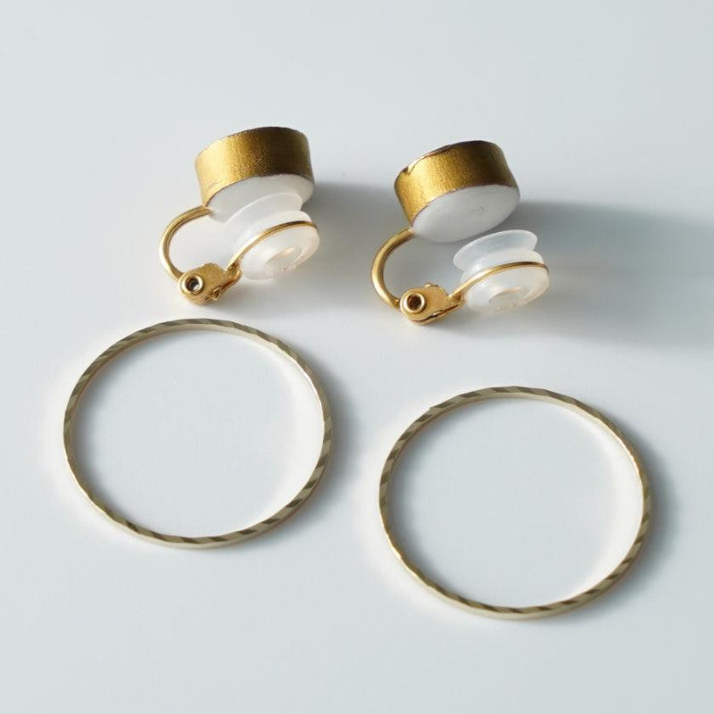 [耳環]白色瓷黃金| 6.Kiln | Imari-Arita商品