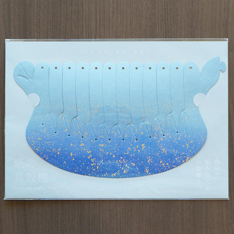 [Origami] กระดาษชามเปลือกหอย SHEENAGO สีฟ้า | Yushima-Art | กระดาษตกแต่ง