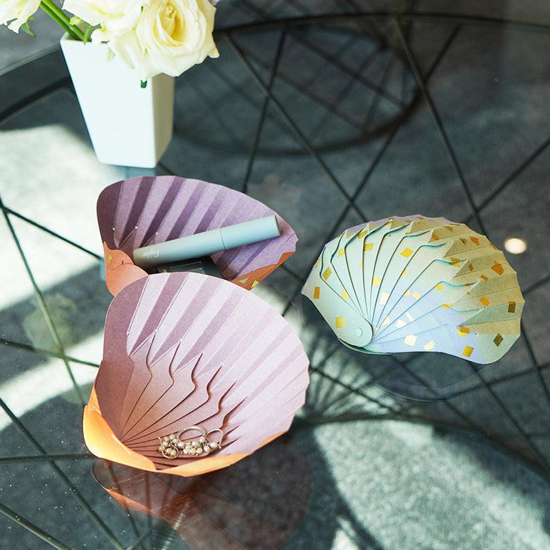 [Origami] กระดาษชามเปลือกหอยแปรงสีน้ำตาล Yushima-Art | กระดาษตกแต่ง