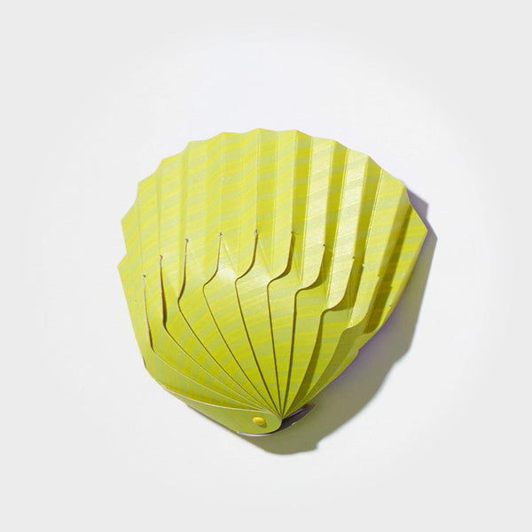 [종이 접기] 종이 조개 그릇 줄무늬 노란색 | 유시마 - 아트 | 장식 종이