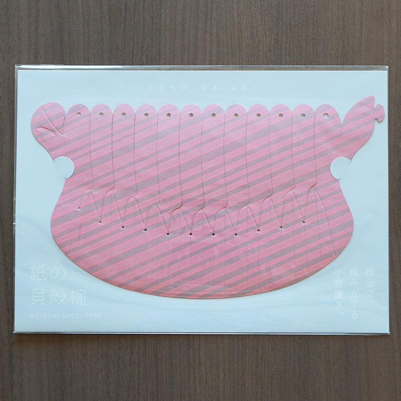 [摺紙]紙貝殼碗條紋紅色| YUSHIMA-藝術|裝飾紙