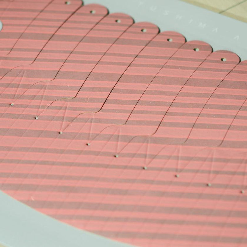 [摺紙]紙貝殼碗條紋紅色| YUSHIMA-藝術|裝飾紙