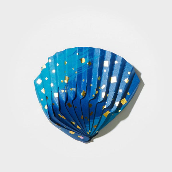 [摺紙]紙貝殼碗刷和方形藍色| YUSHIMA-藝術|裝飾紙