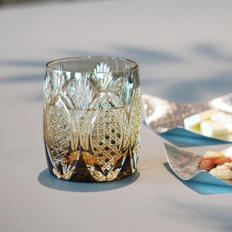 [搖滾玻璃]威士忌玻璃Kasaneirome Juhyo（冰樹）| kagami水晶| edo cut glass