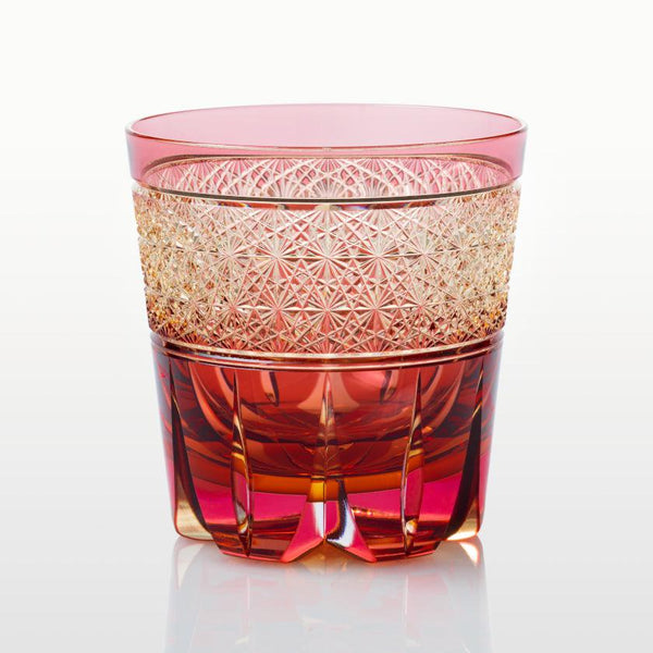 [搖滾玻璃]威士忌玻璃Kasaneirome Kagaribi（篝火）| kagami水晶| edo cut glass