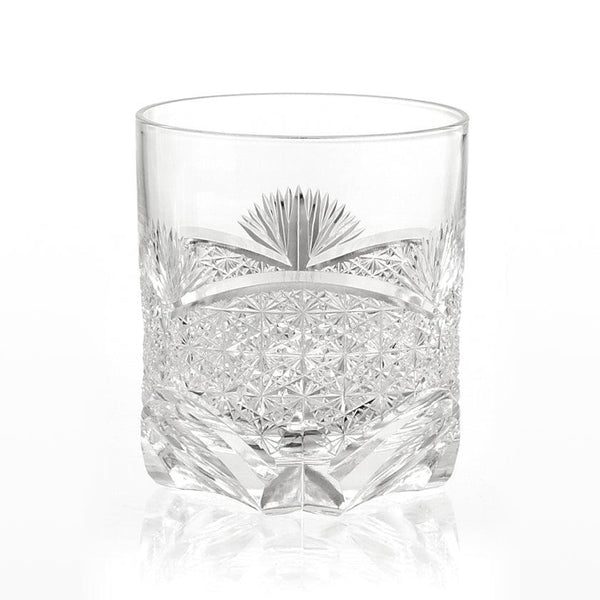 [搖滾玻璃]威士忌玻璃竹葉和菊花網| kagami水晶| edo cut glass