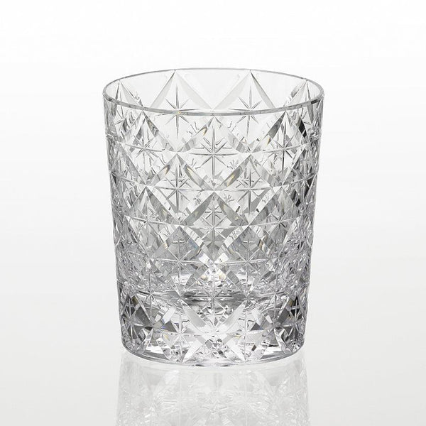 [หินแก้ว] วิสกี้กระจกวงกลมตาข่ายโดย Satoshi Nabetani ปริญญาโทงานฝีมือแบบดั้งเดิม | Kagami Crystal | edo ตัดแก้ว