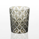 [ROCKS GLASS] WHISKEY GLASS CIRCLE MESH BLACK BY SATOSHI NABETANI MASTER OF TRADITIONAL CRAFTS | EDO KIRIKO | KAGAMI CRYSTAL