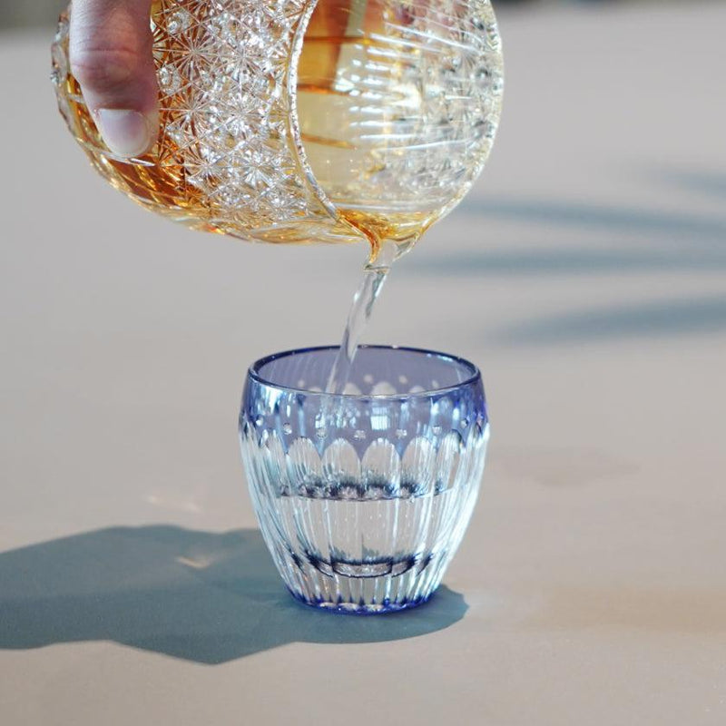 [술 컵] Sautoshi Nabetani의 Sake Cup Chrysanthemum 전통 공예의 마스터 | 카가미 크리스탈 | 에도 컷 유리