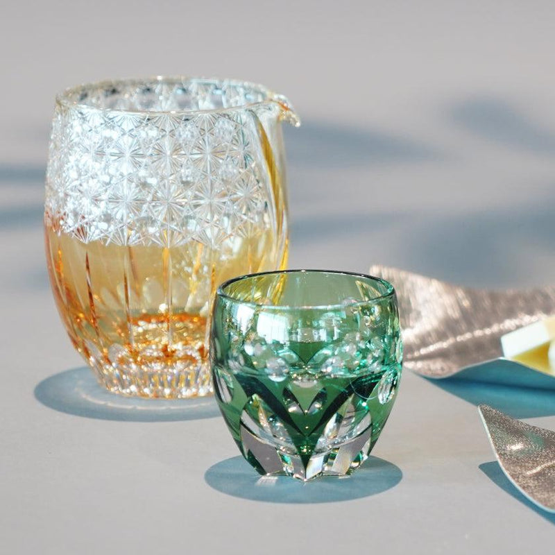 [술 컵] Sautoshi Nabetani의 전통 공예의 마스터에 의해 술 컵 수선화 | 카가미 크리스탈 | 에도 컷 유리